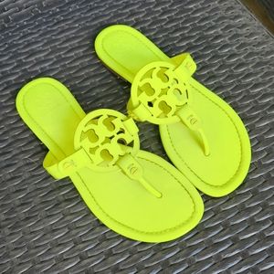 Tory Burch Miller Sandals Neon Yellow